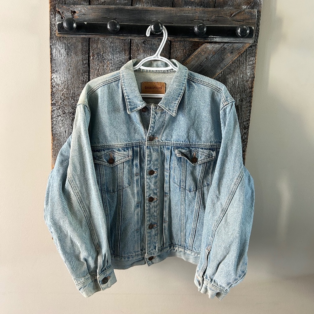 Vintage Men's Texwood Stone Wash Jean Jacket - size tag faded